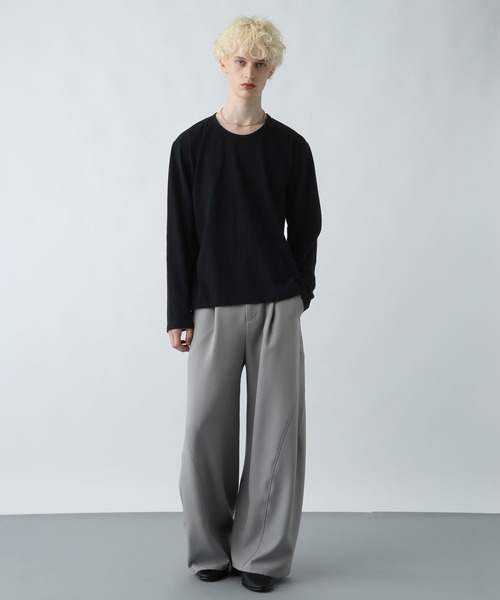 HARE（ハレ）の「ユルネックベーシックカットLS(HARE)（Tシャツ/カットソー・メンズ・ホワイト/ブラック/グレー系その他・MEDIUM/SMALL）」の4枚目の写真