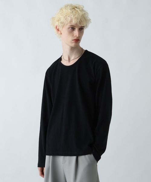 HARE（ハレ）の「ユルネックベーシックカットLS(HARE)（Tシャツ/カットソー・メンズ・ホワイト/ブラック/グレー系その他・MEDIUM/SMALL）」の6枚目の写真