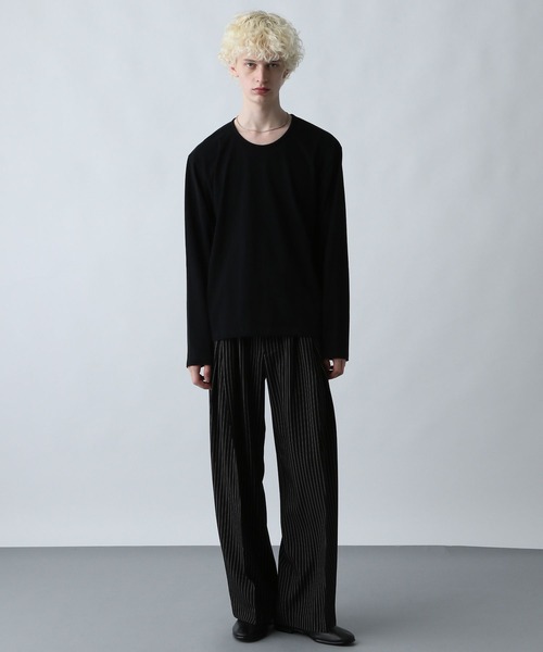 HARE（ハレ）の「ユルネックベーシックカットLS(HARE)（Tシャツ/カットソー・メンズ・ホワイト/ブラック/グレー系その他・MEDIUM/SMALL）」の11枚目の写真