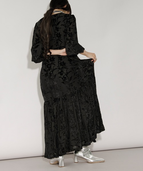 opal velours dress フラワーベロアドレス（ワンピース）｜Ezick