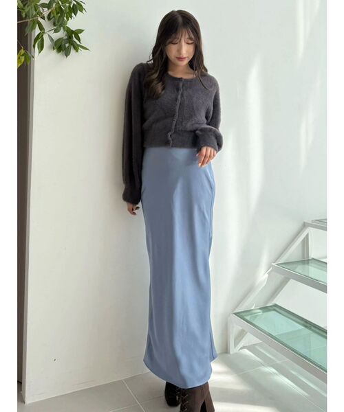 MERCURYDUO(マーキュリーデュオ)の「サテンナロースカート(スカート・レディース・ブルー/ブラウン/ベビーピンク・SMALL/MEDIUM)」の12枚目の写真