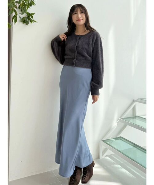 MERCURYDUO（マーキュリーデュオ）の「サテンナロースカート（スカート・レディース・ブルー/ブラウン/ベビーピンク・SMALL/MEDIUM）」の10枚目の写真