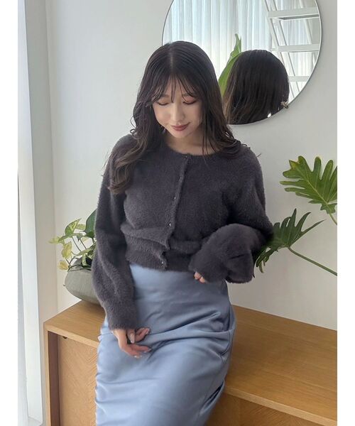 MERCURYDUO（マーキュリーデュオ）の「サテンナロースカート（スカート・レディース・ブルー/ブラウン/ベビーピンク・SMALL/MEDIUM）」の12枚目の写真