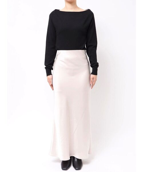 MERCURYDUO（マーキュリーデュオ）の「サテンナロースカート（スカート・レディース・ブルー/ブラウン/ベビーピンク・SMALL/MEDIUM）」の19枚目の写真