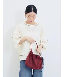 Samansa Mos2 blue | 配色メローアソートプルオーバー(Tシャツ/カットソー)