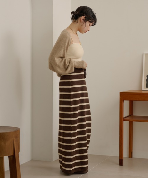 LAULEN（ローレン）の「wool blend short bolero cardigan /ウールブレンドショートボレロカーディガン（カーディガン/ボレロ・レディース・ブラック/グレー/ベージュ・FREE）」の8枚目の写真