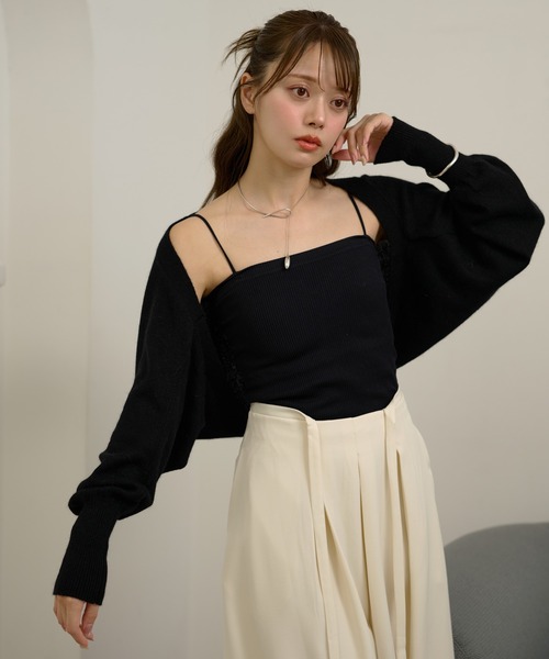 LAULEN（ローレン）の「wool blend short bolero cardigan /ウールブレンドショートボレロカーディガン（カーディガン/ボレロ・レディース・ブラック/グレー/ベージュ・FREE）」の11枚目の写真