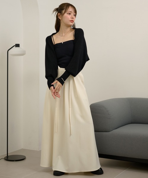LAULEN（ローレン）の「wool blend short bolero cardigan /ウールブレンドショートボレロカーディガン（カーディガン/ボレロ・レディース・ブラック/グレー/ベージュ・FREE）」の15枚目の写真