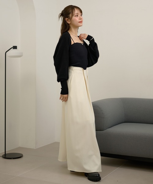 LAULEN（ローレン）の「wool blend short bolero cardigan /ウールブレンドショートボレロカーディガン（カーディガン/ボレロ・レディース・ブラック/グレー/ベージュ・FREE）」の14枚目の写真
