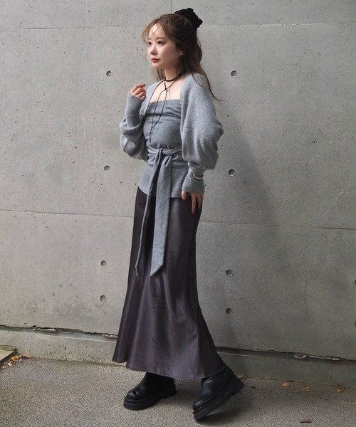 LAULEN（ローレン）の「wool blend short bolero cardigan /ウールブレンドショートボレロカーディガン（カーディガン/ボレロ・レディース・ブラック/グレー/ベージュ・FREE）」の21枚目の写真