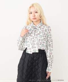 セール】ドットカットジャカード ペプラムブラウス（シャツ/ブラウス