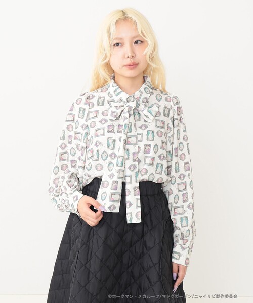 mmts（マミタス）の「【COLLABORATION】ニャイト・オブ・ザ・リビングキャット / ブラウス（シャツ/ブラウス・レディース・オフホワイト/ブラック・ONE SIZE）」の3枚目の写真