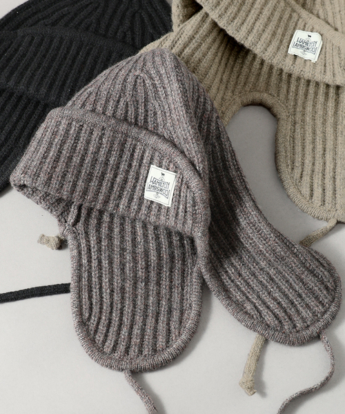 JOURNAL STANDARD relume(ジャーナルスタンダード レリューム)の「ハミルトン ウール ガーター フライトキャップ(キャップ・メンズ・パープル/グレー/ブラック系その他・FREE)」の3枚目の写真