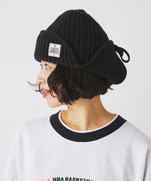 JOURNAL STANDARD relume(ジャーナルスタンダード レリューム)の「ハミルトン ウール ガーター フライトキャップ(キャップ・メンズ・パープル/グレー/ブラック系その他・FREE)」の6枚目の写真