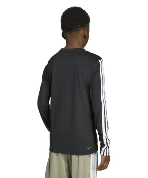 adidas（アディダス）の「adidas/アディダス 長袖 Tシャツ ロンT キッズ 吸汗速乾 通気性 ロゴ スリーストライプス KLJ85（Tシャツ/カットソー・キッズ・ブラック×ホワイト/ホワイト×ブラック・150cm/160cm/130cm/140cm）」の12枚目の写真