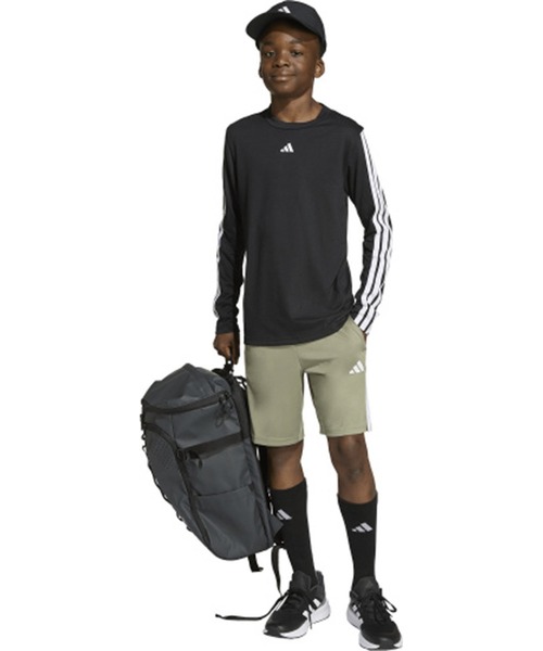 adidas（アディダス）の「adidas/アディダス 長袖 Tシャツ ロンT キッズ 吸汗速乾 通気性 ロゴ スリーストライプス KLJ85（Tシャツ/カットソー・キッズ・ブラック×ホワイト/ホワイト×ブラック・150cm/160cm/130cm/140cm）」の5枚目の写真