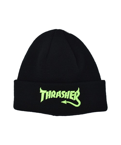 THRASHER（スラッシャー）の「THRASHER/スラッシャー 25TH-N50K キッズ ビーニー ニット帽 25TH-N50K（ニットキャップ/ビーニー・キッズ・ピンク/ライム/ブラック/オレンジ・YOUTH）」の6枚目の写真