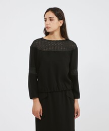 新品⭐︎エポカ　トリアセクロス　デザインブラウス　ネイビー　レース　40 新品⭐︎エポカ トリアセクロス デザインブラウス ネイビー