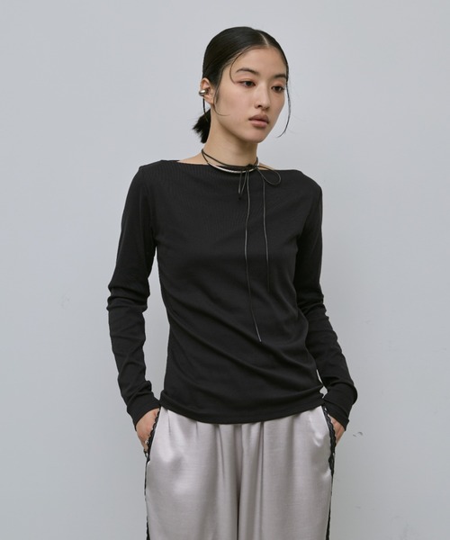 ネット完売】AMOMENT アモーメント ボートネックロングスリーブT