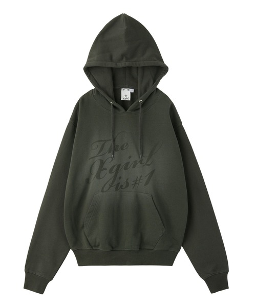 X-girl（エックスガール）の「SPRAY LOGO SWEAT HOODIE（パーカー