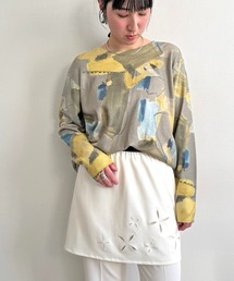 LHELBIE | ラフペイントニットトップス(ニット/セーター)