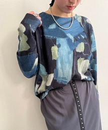 ラフペイントニットトップス