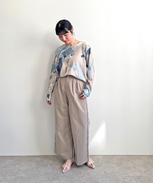 LHELBIE（レルビエ）の「ラフペイントニットトップス（ニット/セーター・レディース・ブラック/グレイッシュベージュ/イエロー・M）」の5枚目の写真