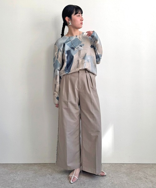 LHELBIE（レルビエ）の「ラフペイントニットトップス（ニット/セーター・レディース・ブラック/グレイッシュベージュ/イエロー・M）」の21枚目の写真