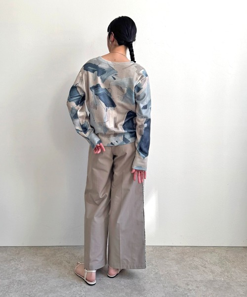 LHELBIE（レルビエ）の「ラフペイントニットトップス（ニット/セーター・レディース・ブラック/グレイッシュベージュ/イエロー・M）」の8枚目の写真