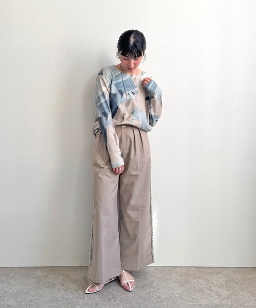 LHELBIE（レルビエ）の「ラフペイントニットトップス（ニット/セーター・レディース・ブラック/グレイッシュベージュ/イエロー・M）」の20枚目の写真