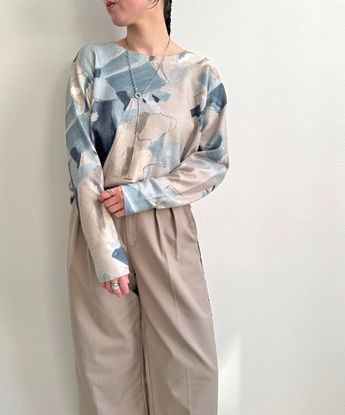 LHELBIE（レルビエ）の「ラフペイントニットトップス（ニット/セーター・レディース・ブラック/グレイッシュベージュ/イエロー・M）」の22枚目の写真