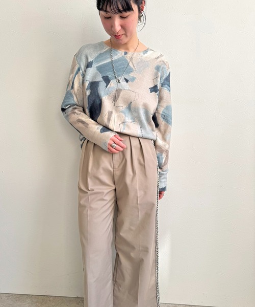 LHELBIE（レルビエ）の「ラフペイントニットトップス（ニット/セーター・レディース・ブラック/グレイッシュベージュ/イエロー・M）」の19枚目の写真