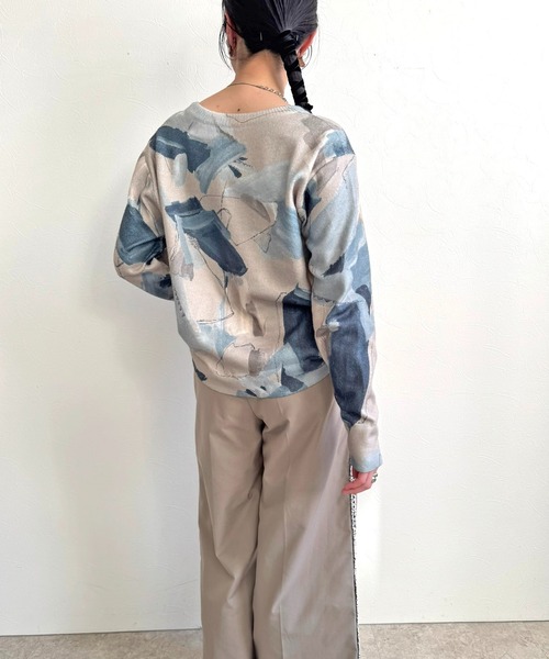 LHELBIE（レルビエ）の「ラフペイントニットトップス（ニット/セーター・レディース・ブラック/グレイッシュベージュ/イエロー・M）」の7枚目の写真