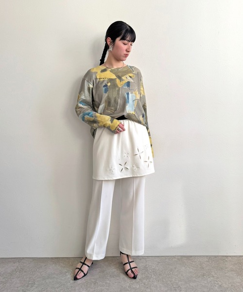 LHELBIE（レルビエ）の「ラフペイントニットトップス（ニット/セーター・レディース・ブラック/グレイッシュベージュ/イエロー・M）」の10枚目の写真