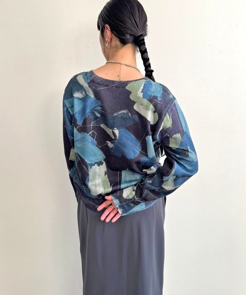 LHELBIE（レルビエ）の「ラフペイントニットトップス（ニット/セーター・レディース・ブラック/グレイッシュベージュ/イエロー・M）」の18枚目の写真