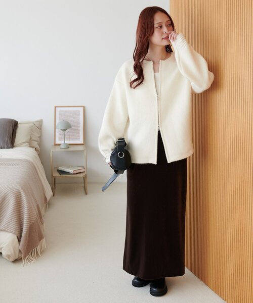 着こなし自由自在】ダブルジップニットコート（その他アウター