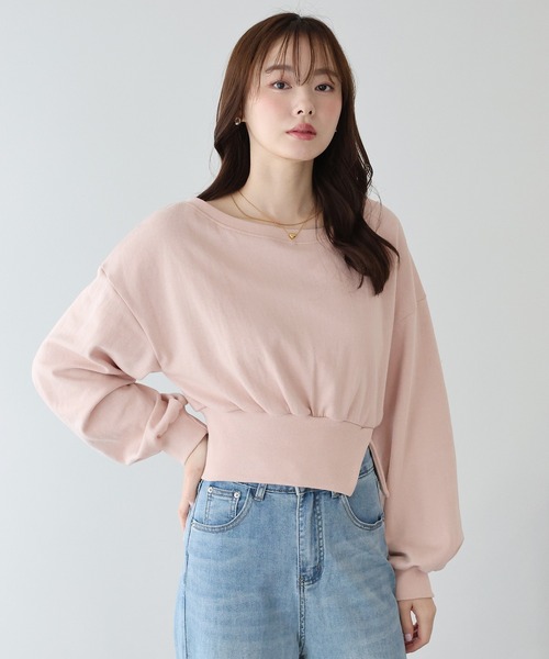 BLUEEAST（ブルーイースト）の「《新色追加》オフショルダースウェット（スウェット・レディース・ホワイト/グレー/ブラック/アイボリー/ピンクベージュ・MEDIUM）」の5枚目の写真