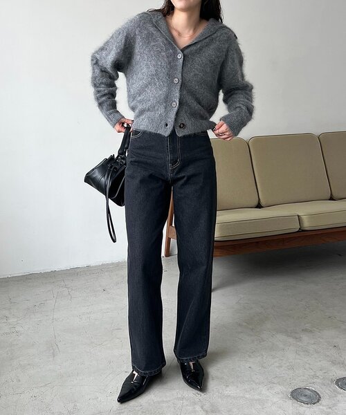 CAPRICIEUX LE'MAGE（カプリシューレマージュ）の「WOOL100ミンクタッチカーディガン（カーディガン/ボレロ・レディース・オフホワイト/グレー/ブラウン・FREE）」の12枚目の写真