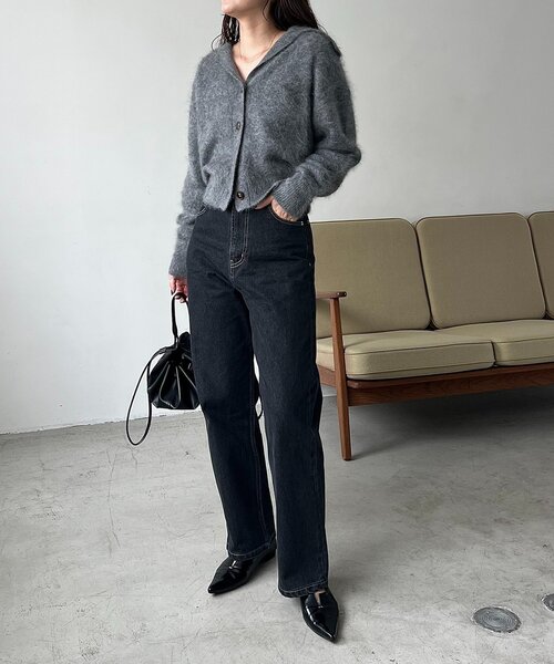 CAPRICIEUX LE'MAGE（カプリシューレマージュ）の「WOOL100ミンクタッチカーディガン（カーディガン/ボレロ・レディース・オフホワイト/グレー/ブラウン・FREE）」の13枚目の写真