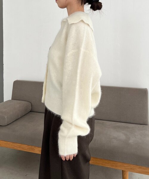 CAPRICIEUX LE'MAGE（カプリシューレマージュ）の「WOOL100ミンクタッチカーディガン（カーディガン/ボレロ・レディース・オフホワイト/グレー/ブラウン・FREE）」の15枚目の写真