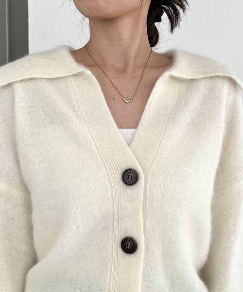 CAPRICIEUX LE'MAGE（カプリシューレマージュ）の「WOOL100ミンクタッチカーディガン（カーディガン/ボレロ・レディース・オフホワイト/グレー/ブラウン・FREE）」の17枚目の写真