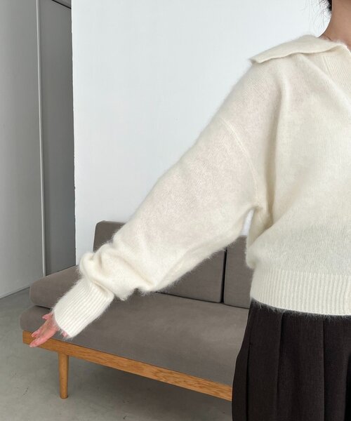 CAPRICIEUX LE'MAGE（カプリシューレマージュ）の「WOOL100ミンクタッチカーディガン（カーディガン/ボレロ・レディース・オフホワイト/グレー/ブラウン・FREE）」の18枚目の写真