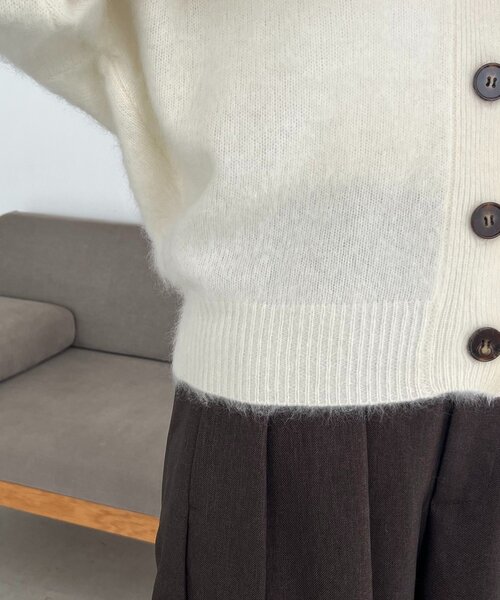 CAPRICIEUX LE'MAGE（カプリシューレマージュ）の「WOOL100ミンクタッチカーディガン（カーディガン/ボレロ・レディース・オフホワイト/グレー/ブラウン・FREE）」の20枚目の写真