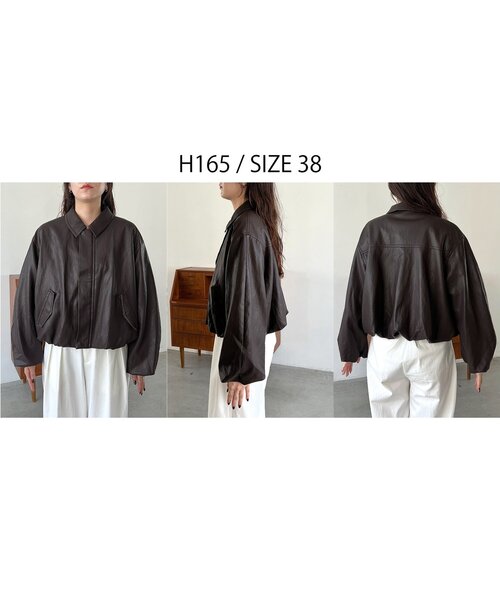 即購入OK ！カプリシュレマージュ　バルーンレザージャケット CAPRICIEUX LE'MAGE ブルゾン アウター 「サイズ展開あり/軽量