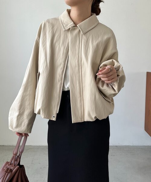 セール】【サイズ展開あり/軽量】バルーンレザージャケット（ブルゾン