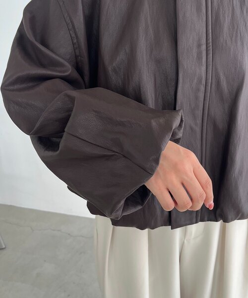 即購入OK ！カプリシュレマージュ　バルーンレザージャケット サイズ展開あり/軽量】バルーンレザージャケット（ブルゾン