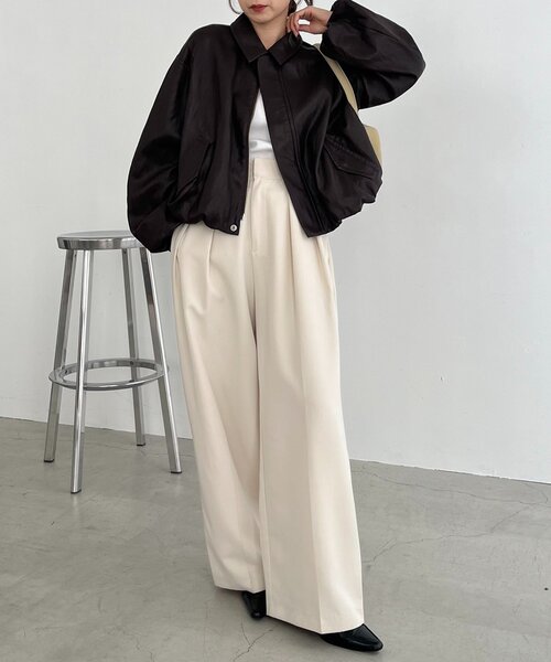 サイズ展開あり/軽量】バルーンレザージャケット（ブルゾン