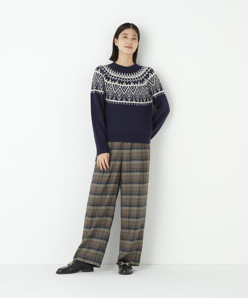 セール】◇先染めチェックタックセミワイドパンツ（その他パンツ