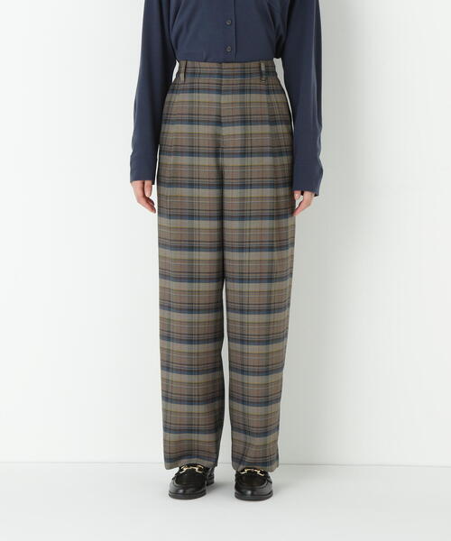 human woman（ヒューマンウーマン）の「◆先染めチェックタックセミワイドパンツ（その他パンツ・レディース・チャコールグレー/グリーン系その他4・MEDIUM/SMALL/LARGE）」の21枚目の写真