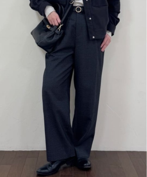 セール】◇先染めチェックタックセミワイドパンツ（その他パンツ